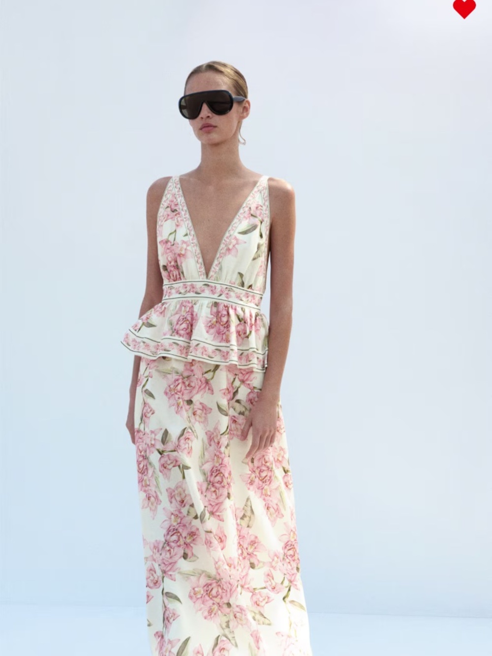 H&M Linen-Blent Peplum Dress